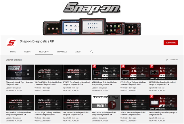 The Snap-on Diagnostics UK YouTube channel gives you even more access to expert information and guidance.